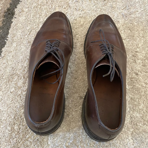 Allen Almond Delray leather upper dark brown lace up dress shoe men’s size 9 main image 5